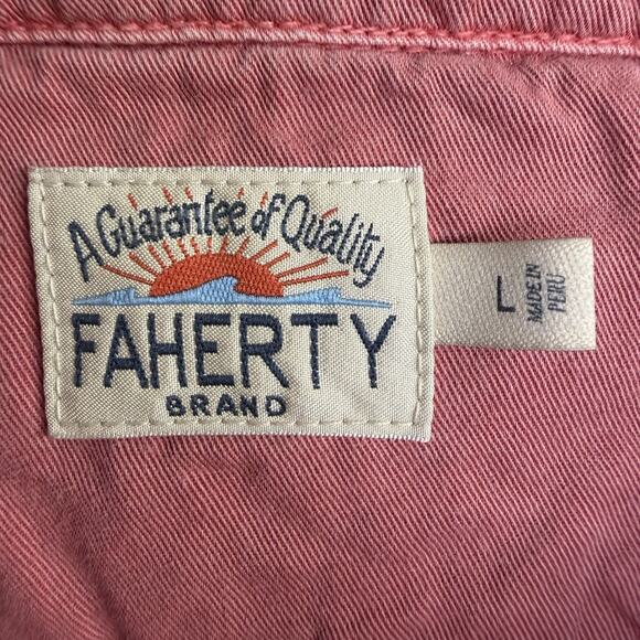 Faherty Sunwashed Tshirt Polo Men's Coral L S/S Coastal Preppy Prep Athleisure - Picture 4 of 8